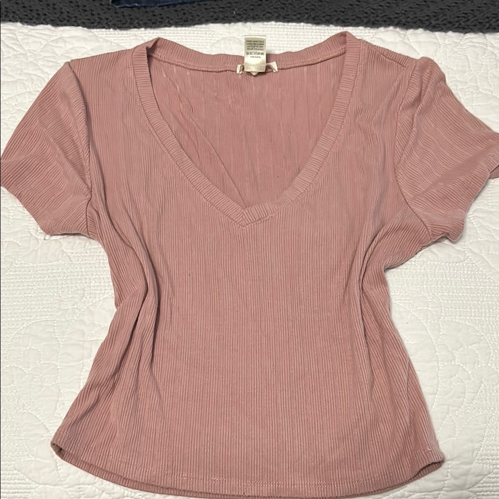 Fitted Pink Short Sleeve T-Shirt